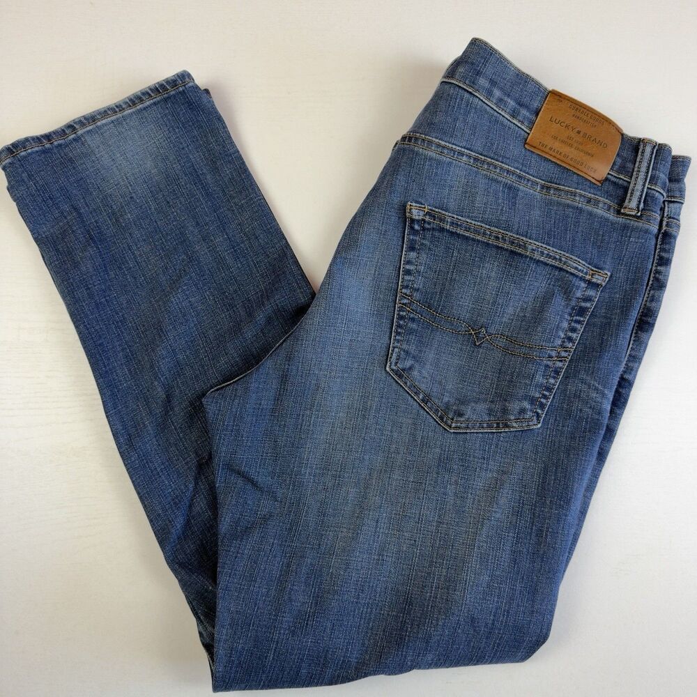 Lucky Brand 410 Athletic Slim Jeans Men 36x30 Medium Wash Blue Measure 37x28.5